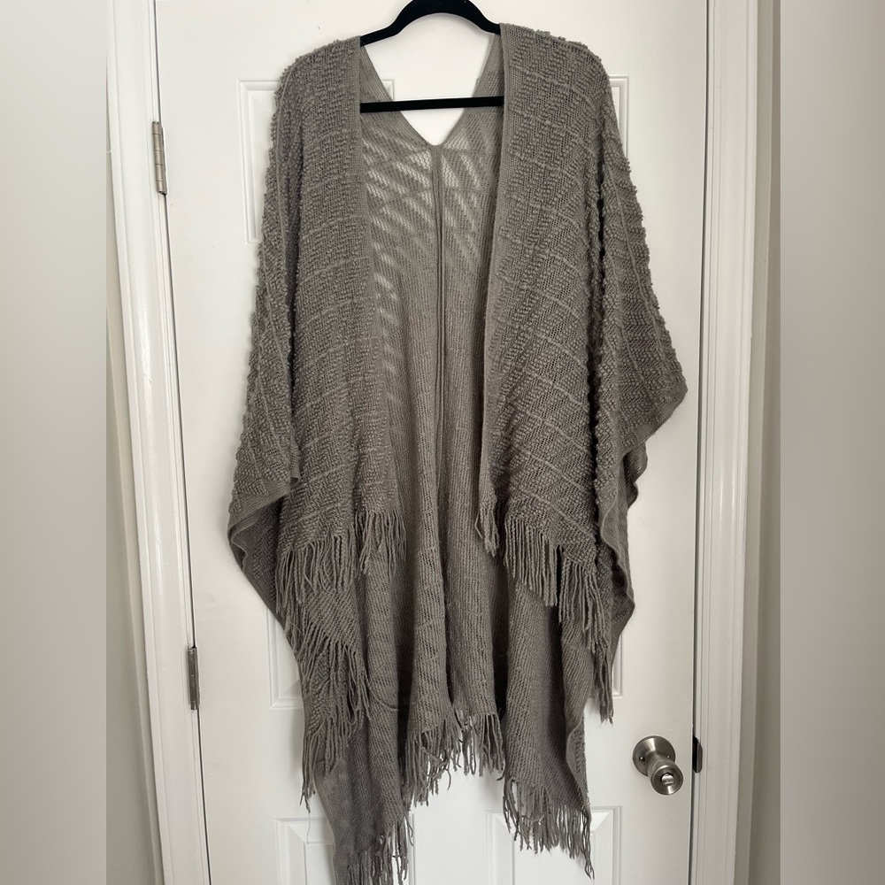 Oversized Grey Shawl Cardigan